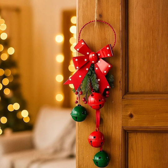 Home&Styling Collection Коледна Метална Фигура Камбанка Червена Височина 29см