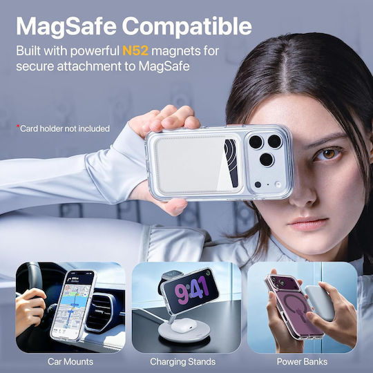 Θήκη Mageasy Bright M Magsafe Transparent White Iphone 18 Pro Max/17 Pro Max