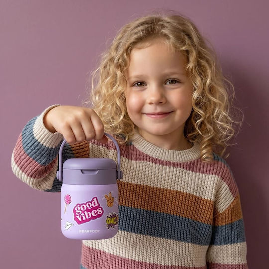 Bearfoot Edelstahl Kinderlebensmittelbehälter 0,5l Lila