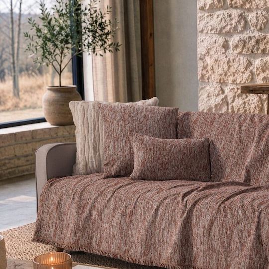 Teoran Kent Three-Seater Sofa Throw P180xW300cm Terracotta
