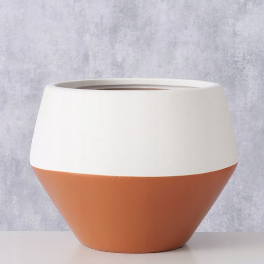 Boltze Keramik Pflanzentopf Orange 25,5x25,5 cm