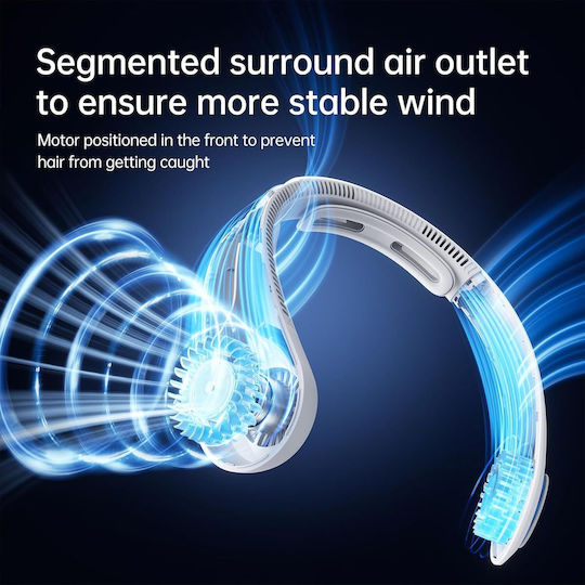 JisuLife Neck Ανεμιστηράκι Λαιμού USB Χωρίς Πτερύγια Γκρι