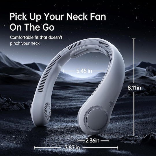 JisuLife Neck Ανεμιστηράκι Λαιμού USB Χωρίς Πτερύγια Γκρι