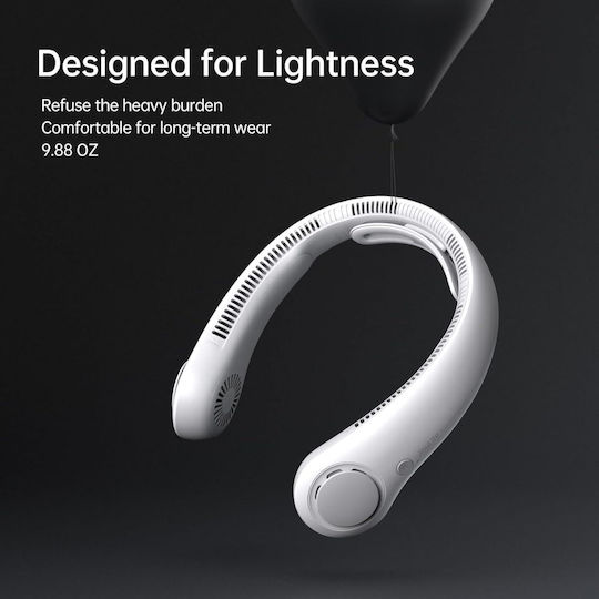 JisuLife Neck Ανεμιστηράκι Λαιμού USB Χωρίς Πτερύγια Γκρι