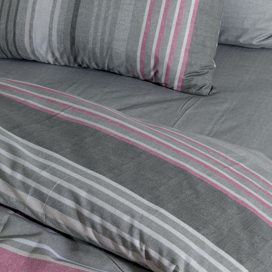 Lino Home Комплект Плик за Завивка 160x240cm Единичен с Калъфка за Възглавница Madison Прашно Розов