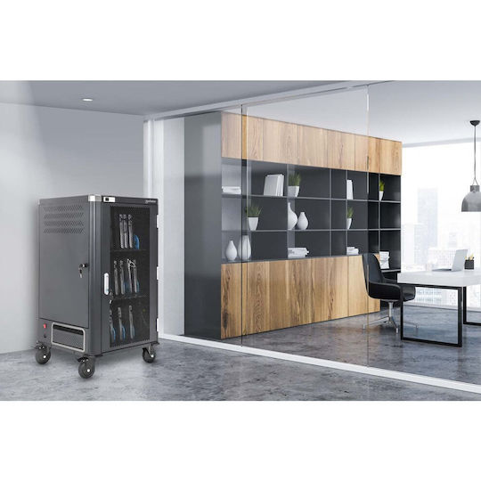 Manhattan Manhattan Cabinet Station Cart Charging 30 Laptops 16" 30 Ac 230v Sockets