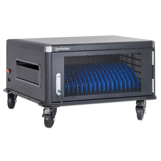 Manhattan Manhattan Station Cabinet Charging Cart 20 Laptops 16" 20 Ac 230v Sockets