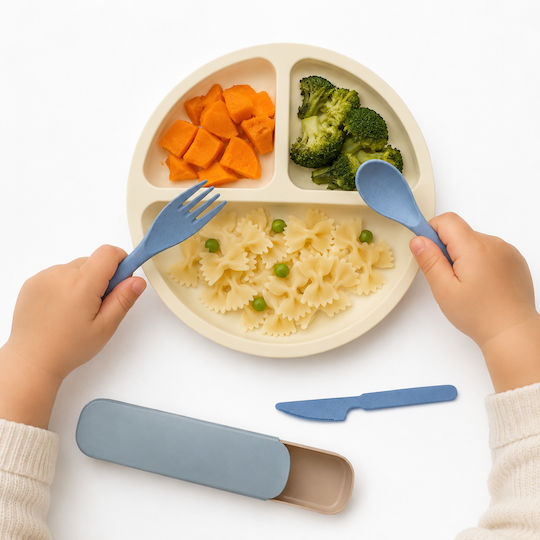 Baby Cutlery Set with Case Light Blue 2 Pieces