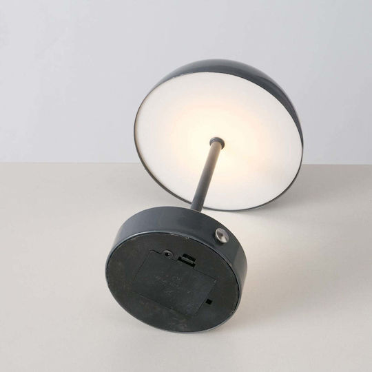 Boltze Metallisches Tischlampe LED mit Grau Hut und Basis