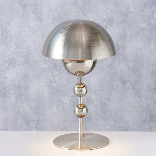 Boltze Metallisches Tischlampen LED mit Silbernem Hut und Basis