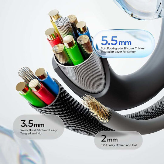 Lisen Cablu USB-C tată - USB-C 100W Gri 3m YL0126010031