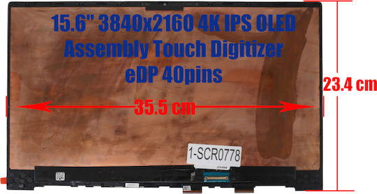 Екран 15.6" Touch / IPS / 60Hz 3840x2160 Гланциран 40 Pin за Laptop Hp Envy 15-ep 15t-ep 1-SCR0778
