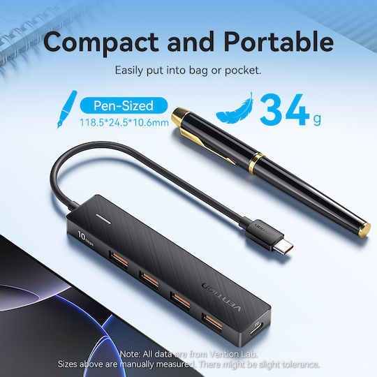 Vention Hub 5 Θυρών USB 3.2 με σύνδεση USB-C