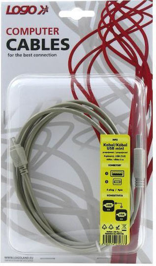Logo Collection USB 2.0 Kabel USB-A-Stecker - Mini-USB-A-Stecker Schwarz 2m