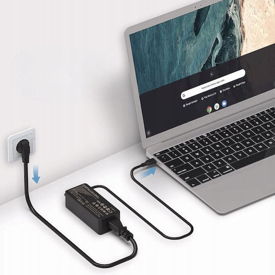 Încărcător Laptop USB-C 65W 5V 3.25A pentru Lenovo / HP / Dell / Asus / Acer / Huawei / Samsung / Apple cu Adaptor de Alimentare și cu set de conectori