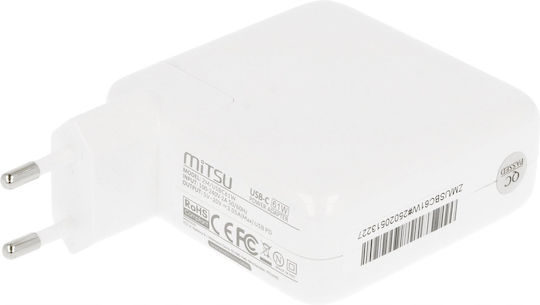 Mitsu Încărcător Laptop USB-C 61W 5V 3A pentru Apple Acer Asus Dell Lenovo Samsung Sony cu Adaptor de Alimentare
