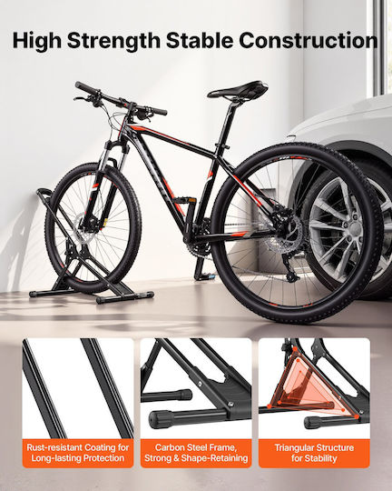 Vevor Faltbarer Freier Stand Fahrradhalter Boden Rollen 508-737 Mm Schwarze