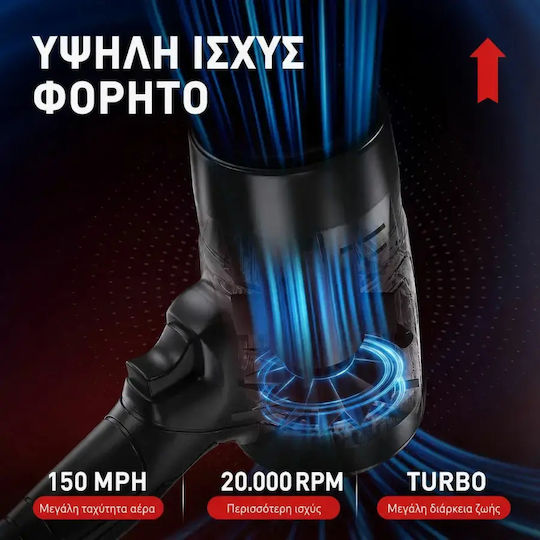 Turbo KK-D06 Ръчен Вентилатор 48V с 1 Батерия 2Ah и Регулиране На Интензитета