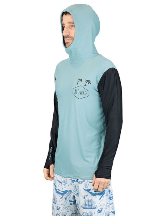 All In Men's Long Sleeve Sun Protection Shirt Blue