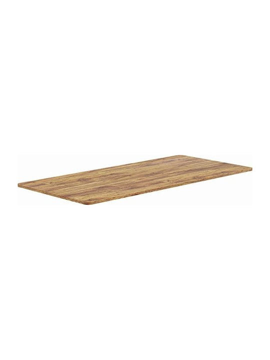 Powerton Rectangular Office Desk Surface Made of Rustic Oak Chipboard 160x75x1.8cm WPTT160-OR