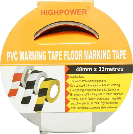 Highpower Selbstklebendes Markierungsband aus Kunststoff in Gelber Farbe 33m x 4,8cm