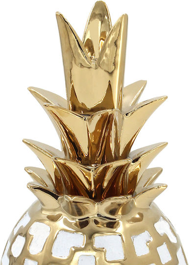 Ceramic Decorative Φ14x28 Pineapple White Gold Keskor 78775