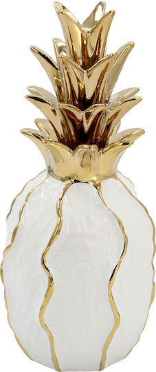 Ceramic Decorative Φ14x33 Pineapple White Gold Keskor 78766