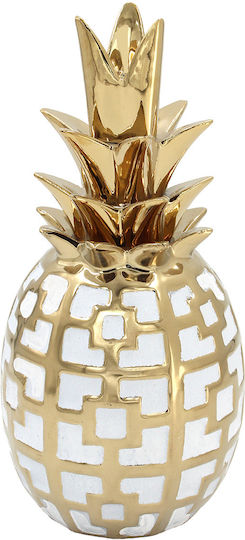 Ceramic Decorative Φ14x28 Pineapple White Gold Keskor 78775
