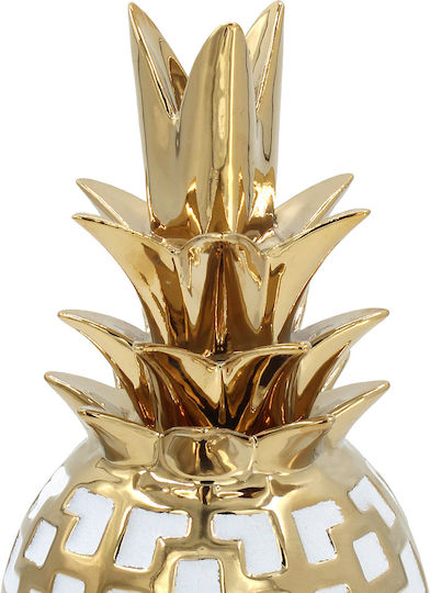 Ceramic Decorative Pineapple White Gold Φ15x31 Keskor 78774