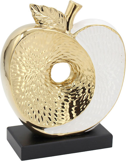 Ceramic Decorative 22x9x26 From Apple White Gold Keskor 78768