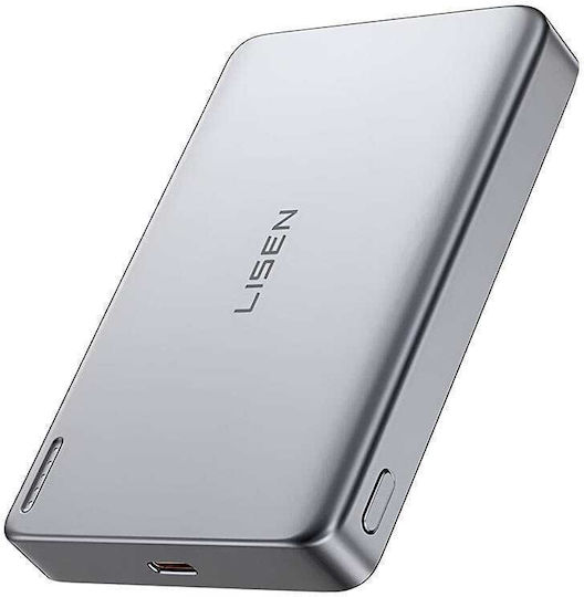 Lisen L601 Pro MagSafe Qi2 Power Bank 10000mAh 27W mit USB-C Ausgangsanschlüsse Grau