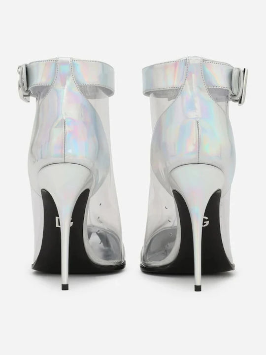 Leather Women's Ankle Boots Silver
