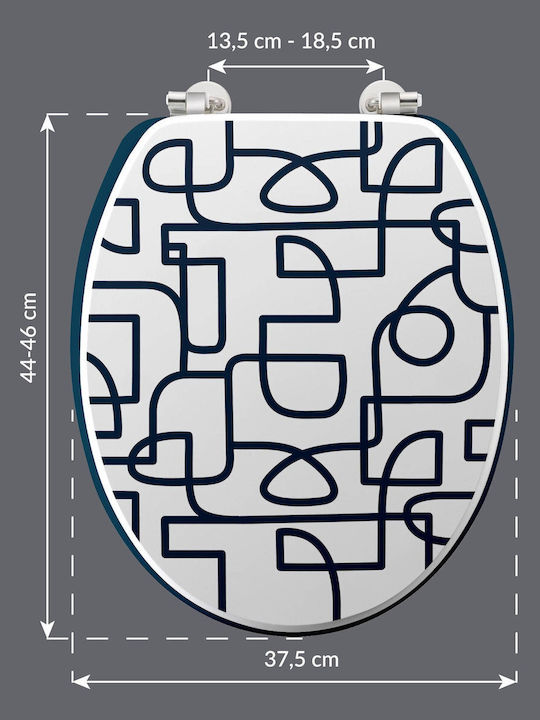 Douceur d'Intérieur Toilettensitz Kunststoff 37,5x37,5cm Blau
