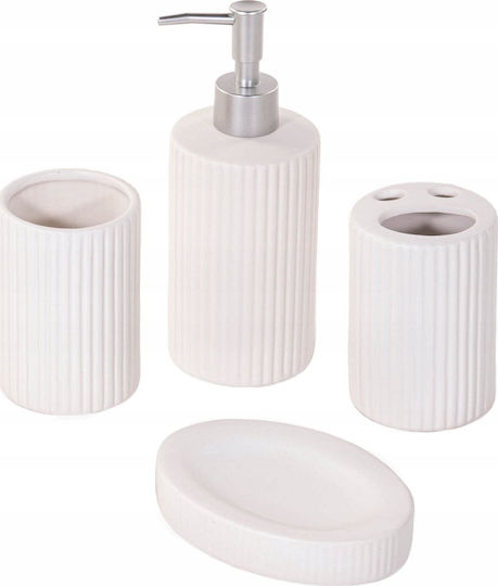 Bathroom Solutions Badezimmerzubehör-Set Keramik Grau 4 Stück
