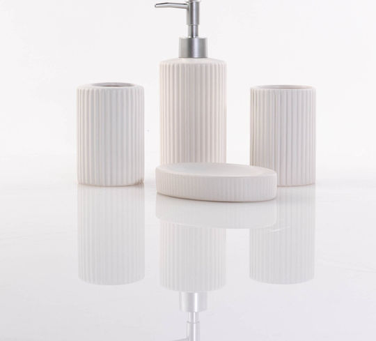 Bathroom Solutions Badezimmerzubehör-Set Keramik Grau 4 Stück
