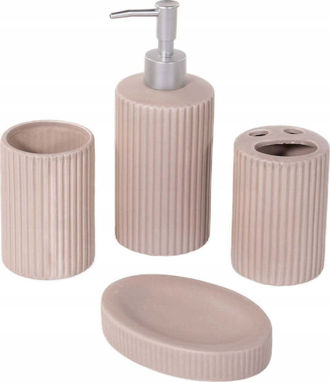 Bathroom Solutions Комплект аксесоари за баня Керамичен Бял 4 бр