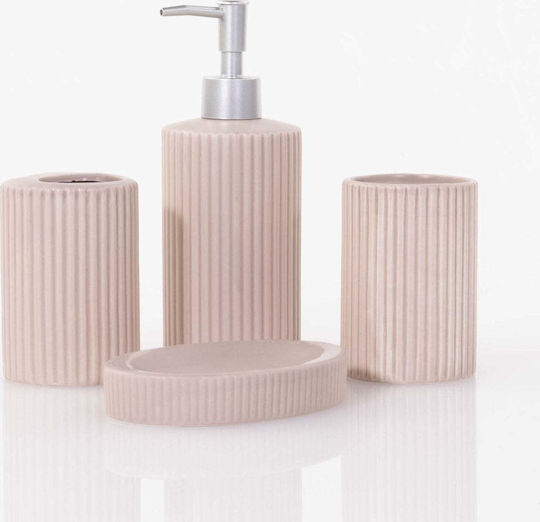 Bathroom Solutions Комплект аксесоари за баня Керамичен Бял 4 бр