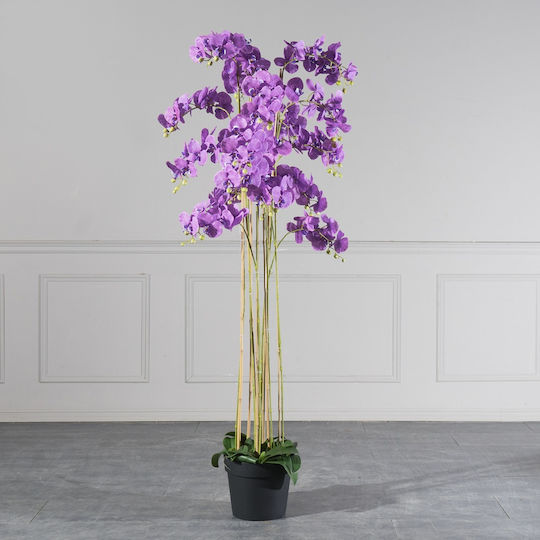 Künstliche Pflanze Orchidee Phalaenopsis 8811-6 180cm Lila Supergreens Stoff Kunststoff