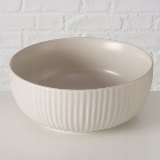 Boltze Salatschüssel Keramik Beige 18x18cm 2 Stück