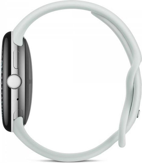 Google Pixel Watch 5 Алуминиев Водоустойчив с Пулсомер (Полирана Сребриста Алуминиева Каса / Активна Каишка Fog)