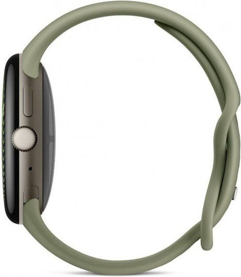 Google Pixel Watch 5 Aluminiu 45mm Waterproof cu Pulsometru (Carcasă Satin Pyrite Aluminiu / Curea Olive Active)