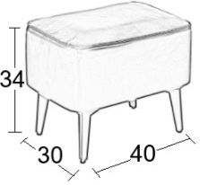 Taburet de Cameră de Zi Tapițat cu Piele Sintetică Sami Alb 40x30x34εκ.