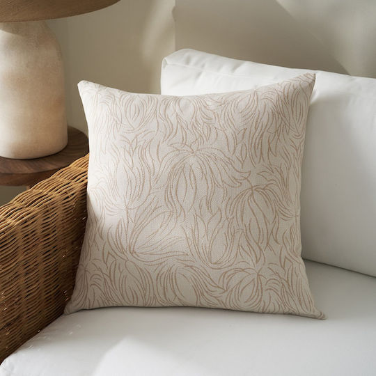 Gofis Home Gofis Home Διακοσμητική Μαξιλαροθήκη Delia Ecru 50x50εκ
