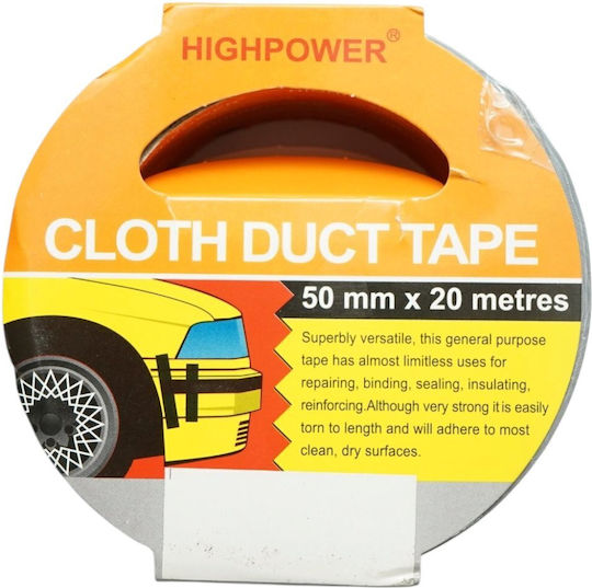 Highpower Αυτοκόλλητη Υφασμάτινη Ταινία Ασημί 20mx50mm 6426489004010