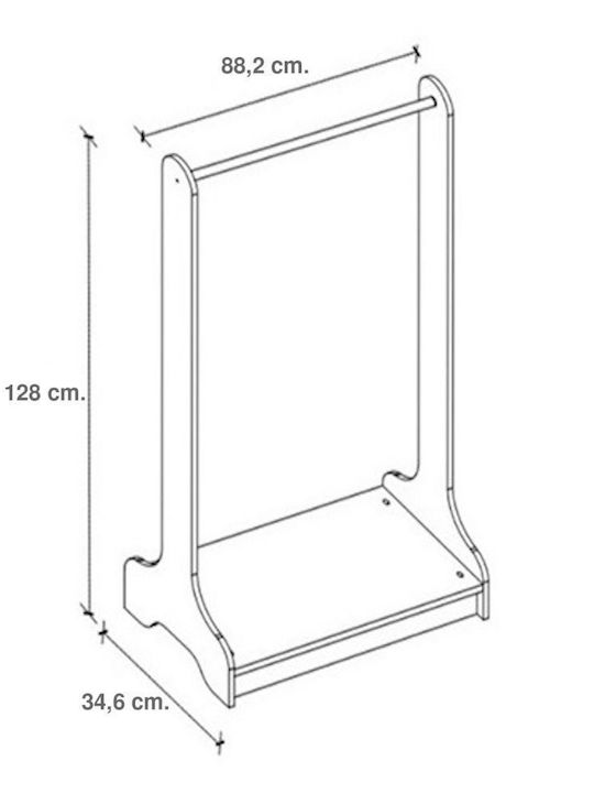 Megapap Подова закачалка от дърво бяла 88.2x34.6x128cm