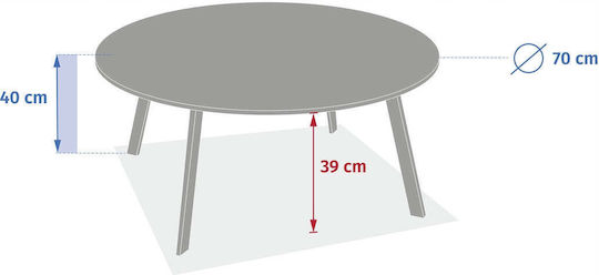 Metal Sitting Room Table for Small Outdoor Spaces Metal 70x70cm