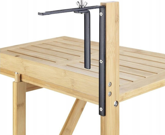 Masă Pentru Spații Exterioare Mici Din Bambus Pliabilă Maro 60.5x42cm