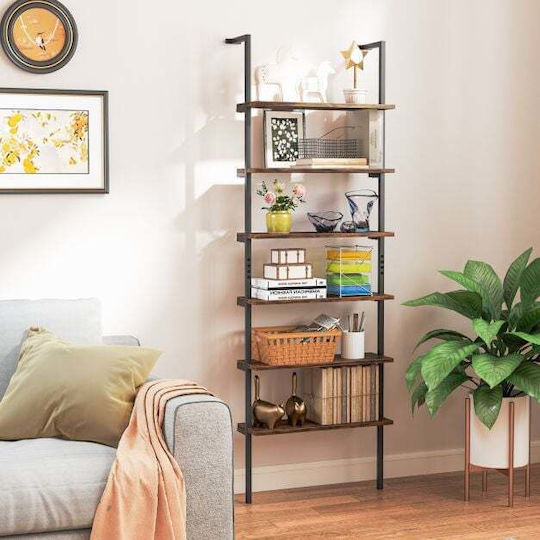 Βιβλιοθήκη Rustic Brown / Gray Oak 60x20x183εκ.