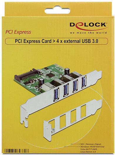 DeLock Κάρτα PCIe σε 4 θύρες USB 3.0