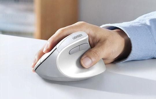 Ugreen M371 Безжична Ергономична Bluetooth Vertical Мишка Бяла